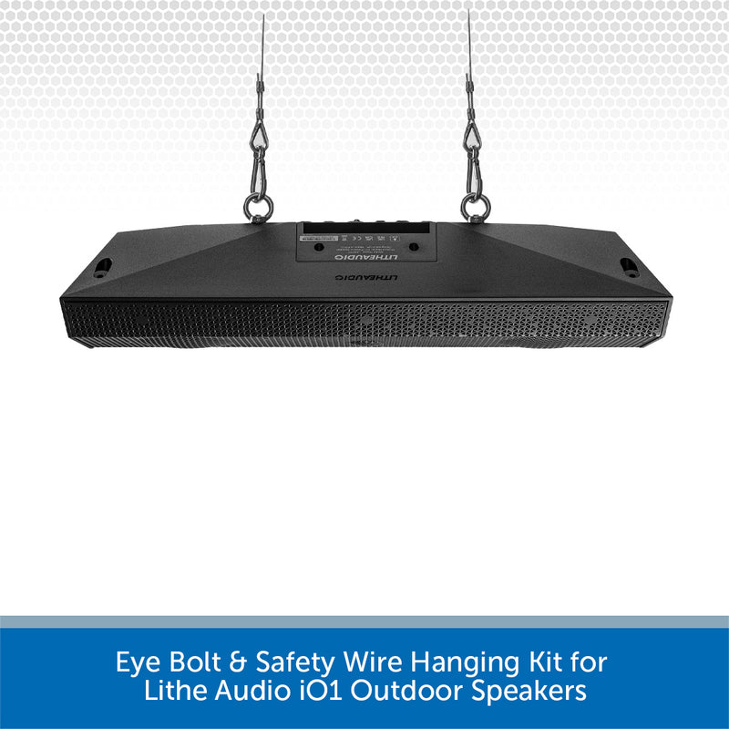 Eye Bolt & Safety Wire Hanging Kit for Lithe Audio iO1 Outdoor Speakers