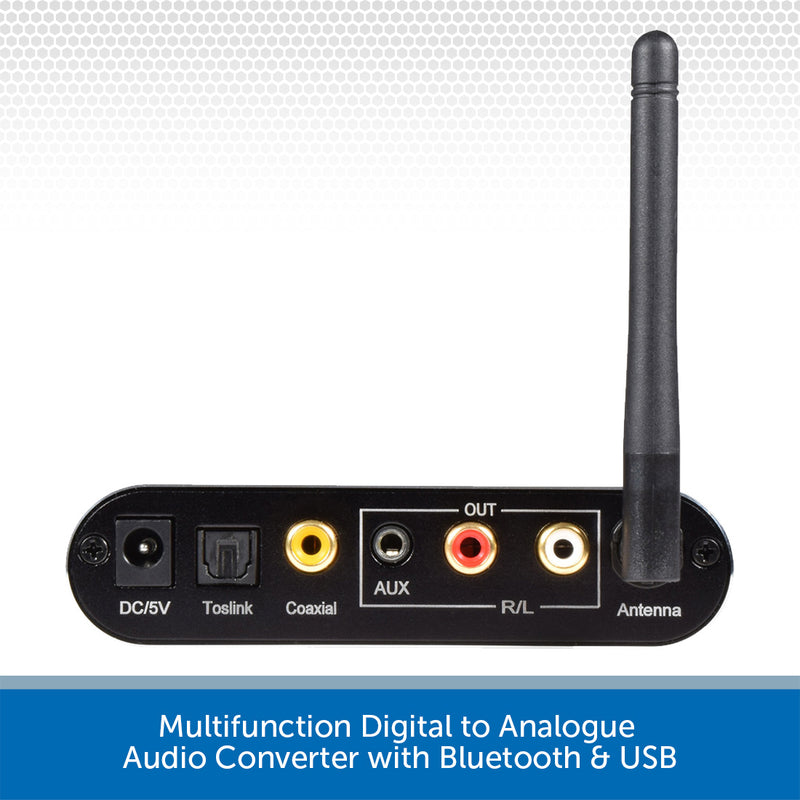 Multifunction Digital to Analogue Audio Converter with Bluetooth & USB