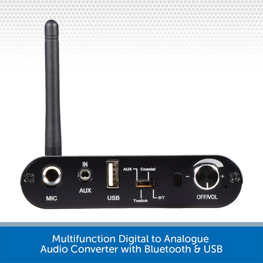 Multifunction Digital to Analogue Audio Converter with Bluetooth & USB