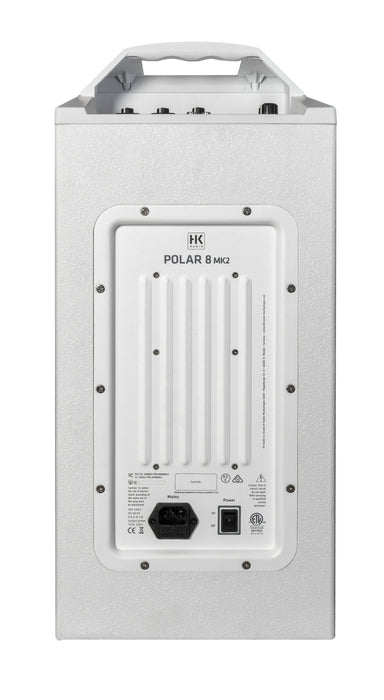 HK Audio Polar 8 MK2 White (Pair) – 1200W Portable Column PA System with Bluetooth, Mixer & Bags