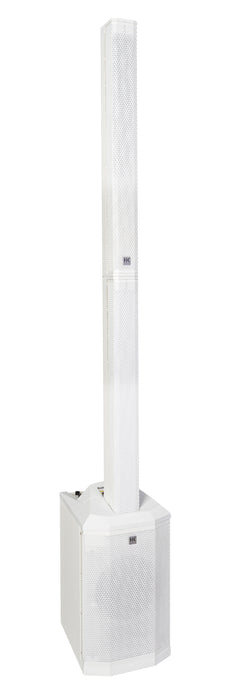 HK Audio Polar 8 MK2 White (Pair) – 1200W Portable Column PA System with Bluetooth, Mixer & Bags
