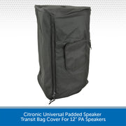 Citronic Universal Padded Speaker Transit Bag Cover For 12" PA Speakers