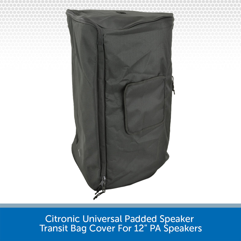 Citronic Universal Padded Speaker Transit Bag Cover For 12" PA Speakers