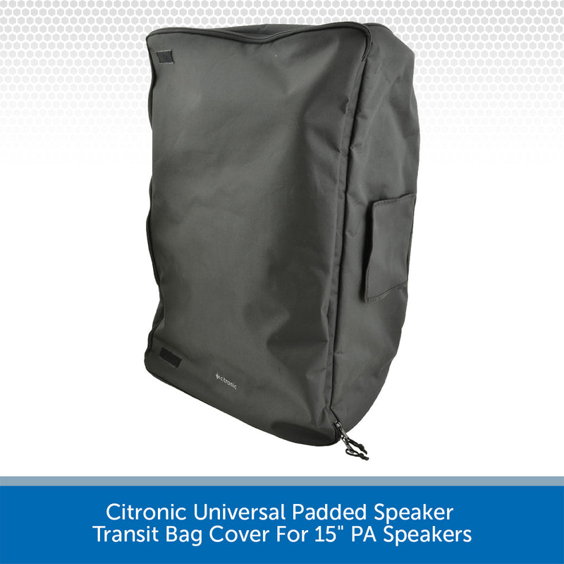 Citronic Universal Padded Speaker Transit Bag Cover For 15" PA Speakers