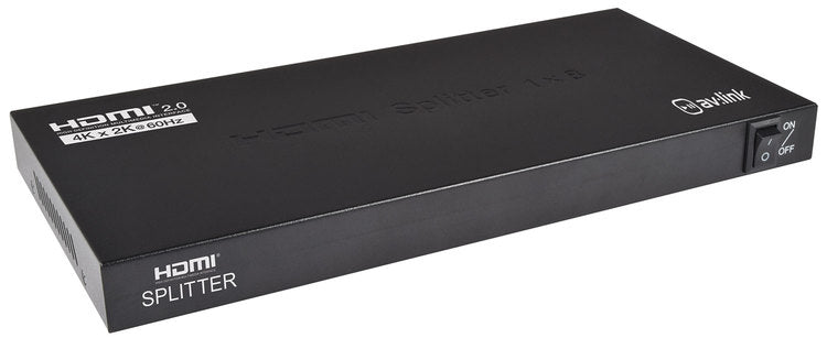 AV:Link 4K HDMI Splitter 1 In 8 Out - Split 1 HDMI Source to 8 Screens - 4K 60Hz