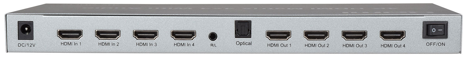 AV:Link HDX44 4K HDMI Matrix Switcher/Splitter 4 In 4 Out with Audio Output & Remote - 4K 60Hz
