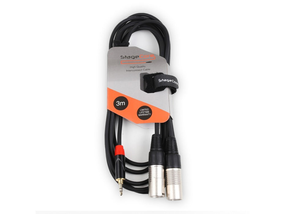 StageCore iCORE 320 | 3.5mm Jack to 2x Male XLR Cable | Audio Volt