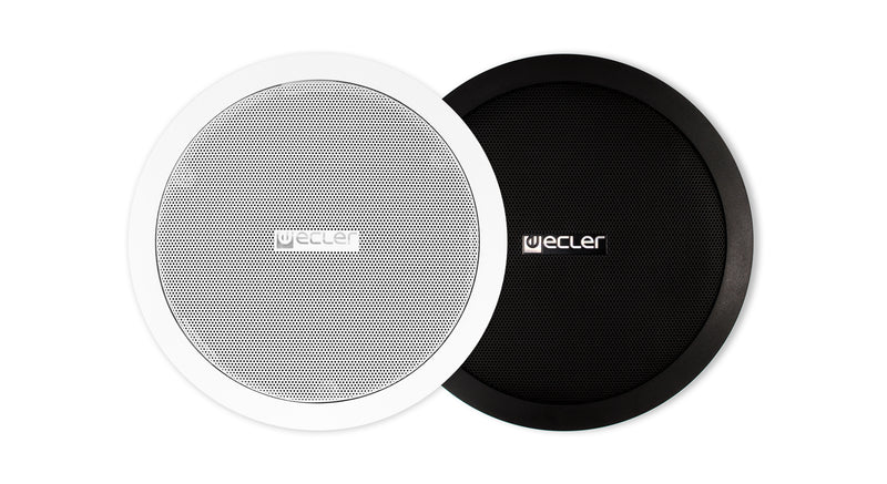 Ecler IC6 6.5" 2-Way Ceiling Speakers (Pair) 100V/8Ω – Black or White