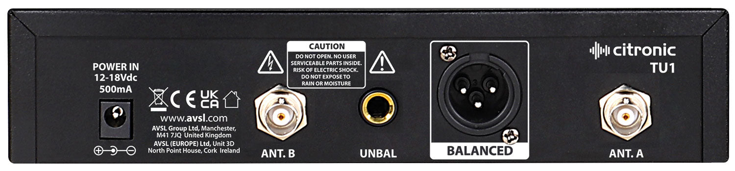 Citronic TU1-H PLL Tuneable UHF Wireless Microphone System - 1 x Handheld Mic