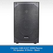Citronic CAB-6 6.5" 150W Passive PA Speaker, 8 Ohms - Black