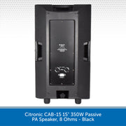 Citronic CAB-15 15" 350W Passive PA Speaker, 8 Ohms - Black