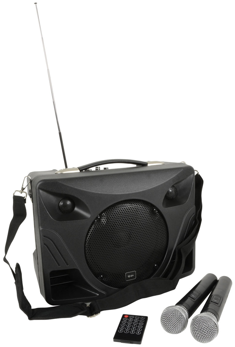 QTX DELTA-50 Compact Portable PA System | Bluetooth & 2 Wireless Microphones