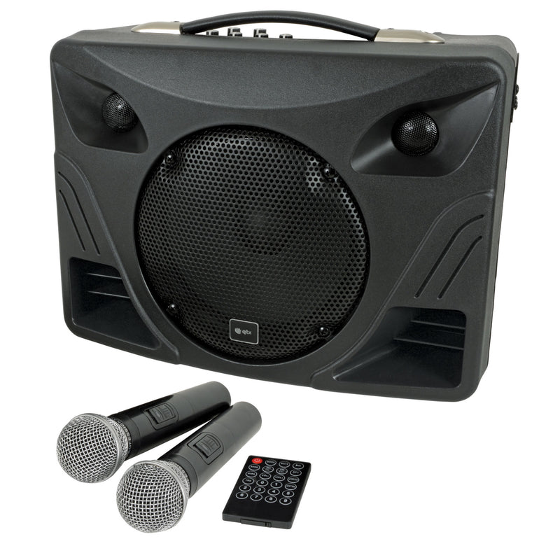 QTX DELTA-50 Compact Portable PA System | Bluetooth & 2 Wireless Microphones