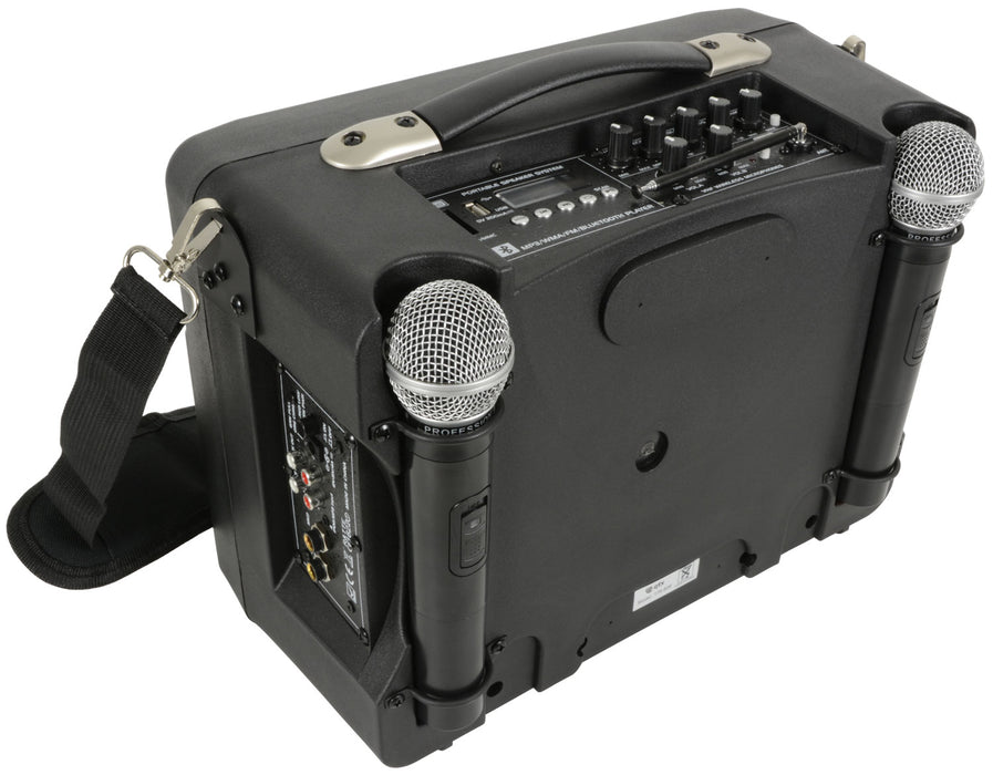 QTX DELTA-50 Compact Portable PA System | Bluetooth & 2 Wireless Microphones