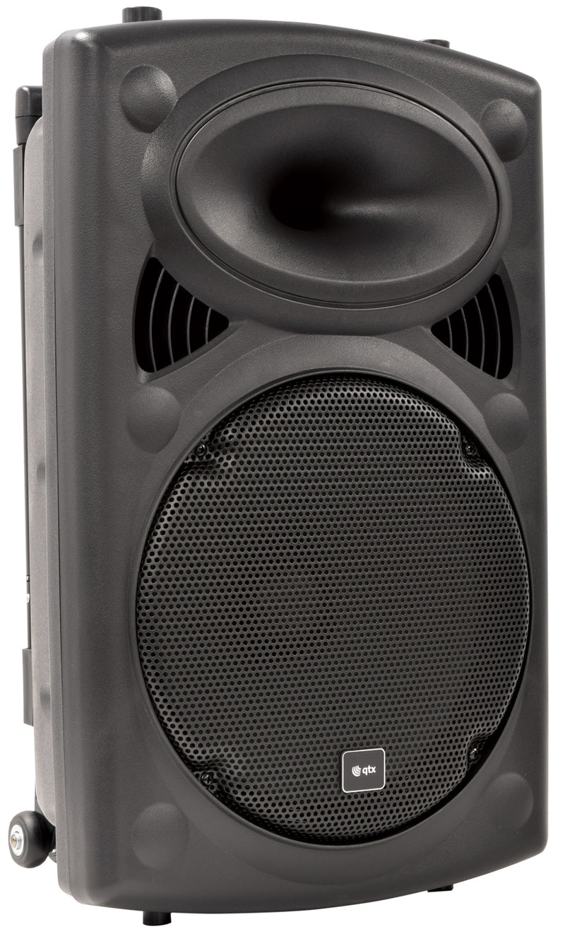QTX QR12PA 12" Portable PA Speaker | 2 x UHF Wireless Microphones