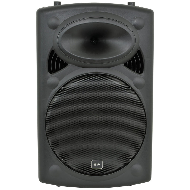 QTX QR15PA 15" Portable PA Speaker | 2 x UHF Wireless Microphones