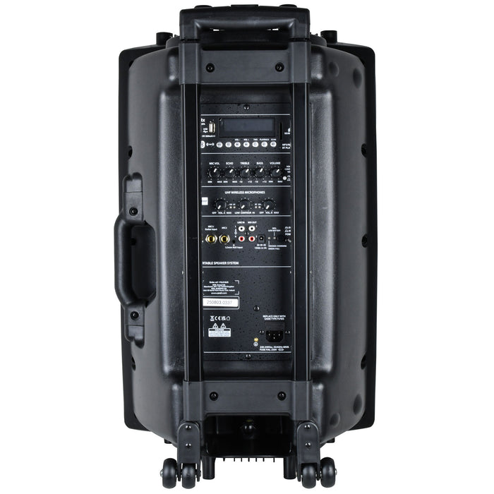 QTX QR15PA 15" Portable PA Speaker | 2 x UHF Wireless Microphones