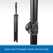 Heavy-Duty PA Speaker Stands with Carry Bag