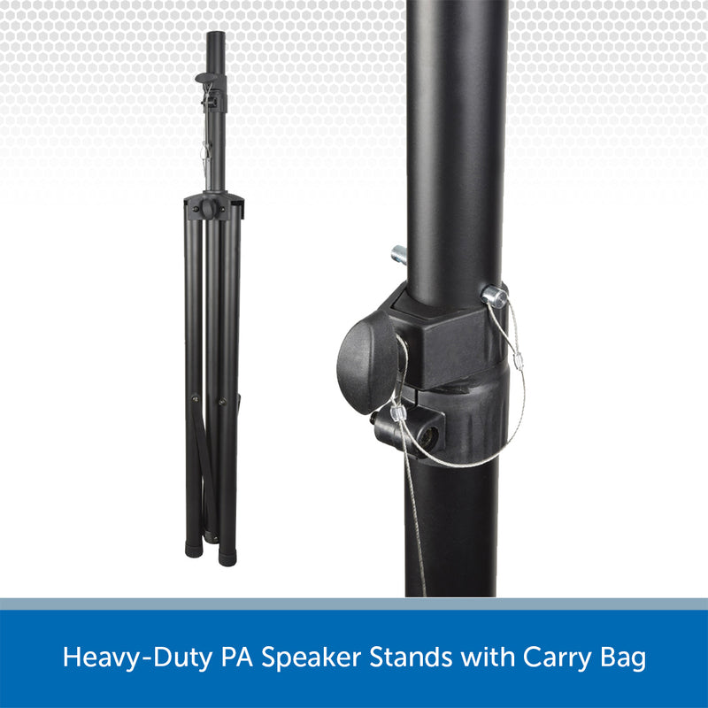 Heavy-Duty PA Speaker Stands with Carry Bag