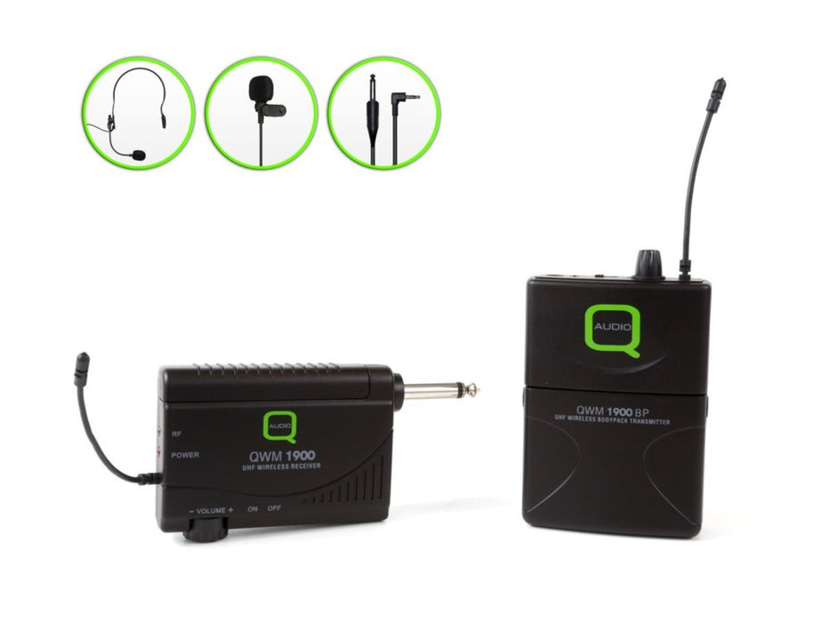 Q-Audio QWM 1900 BP UHF Wireless Beltpack Microphone System