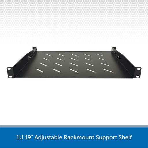 1U 19" Adjustable Rackmount Support Shelf
