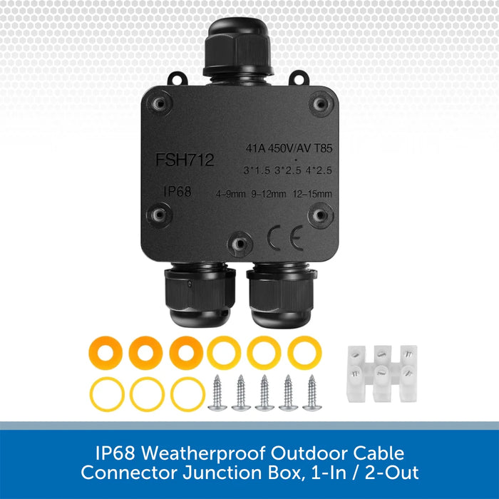 IP68 Weatherproof Outdoor Cable Connector Junction Box | Audio Volt