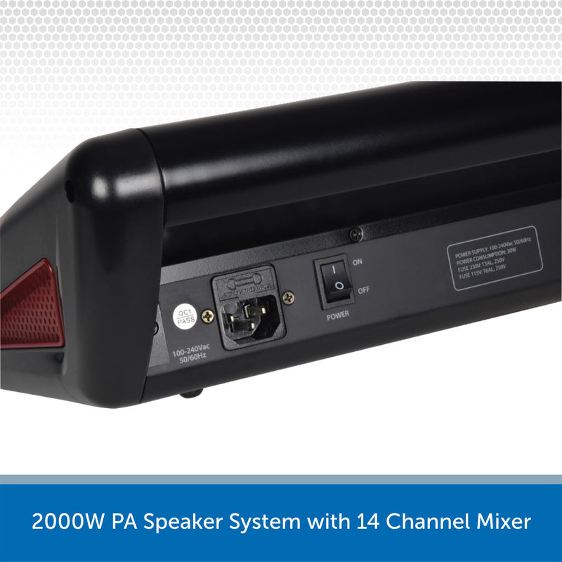 2000W PA Speaker System Mixer Back