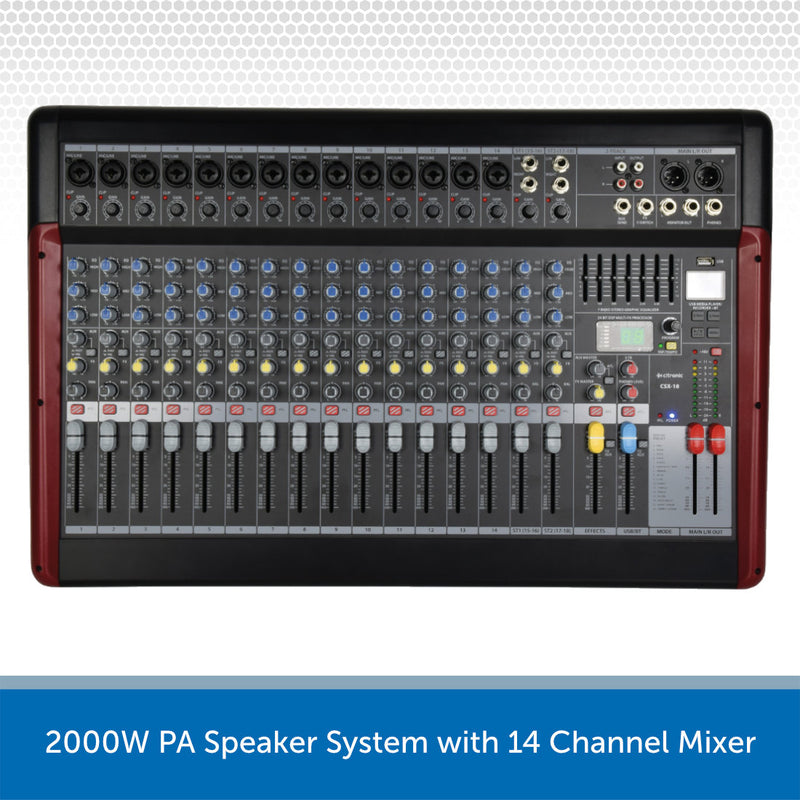 2000W PA Speaker System Mixer Front