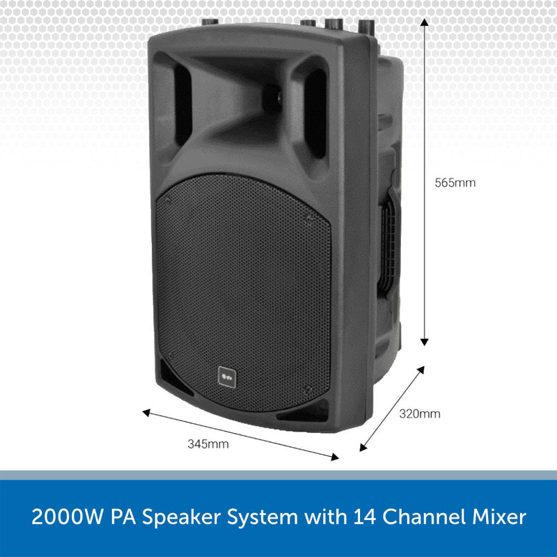 2000W PA Speaker System Speaker Dimensions
