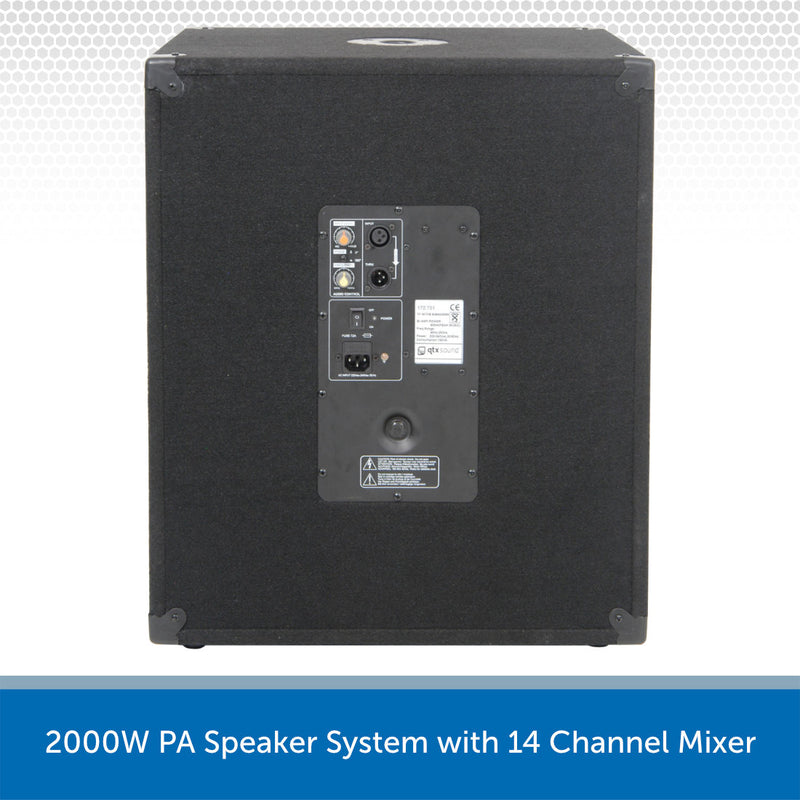 2000W PA Speaker System Sub Back