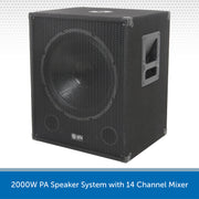 2000W PA Speaker System Sub Front