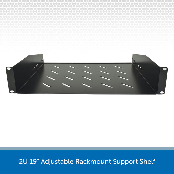 2U 19" Adjustable Rackmount Support Shelf