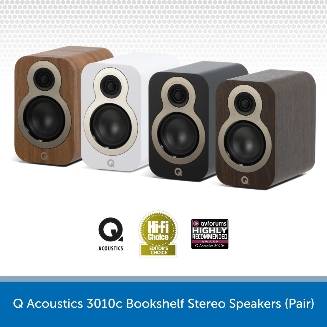 Q Acoustics 3010c Bookshelf Stereo Speakers (Pair) Audio Volt