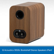 Q Acoustics 3010c Bookshelf Stereo Speakers Oak Back