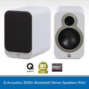 Q Acoustics 3030c Bookshelf Stereo Speakers White