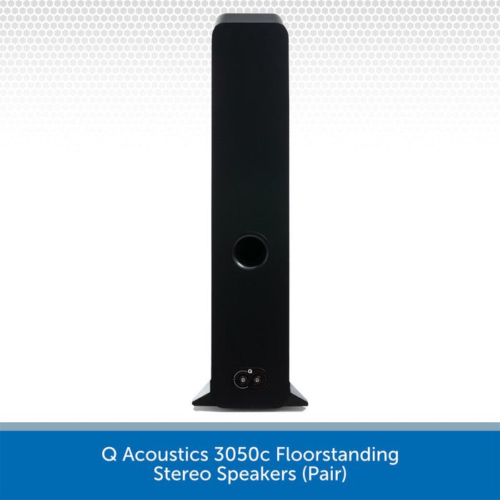 Q Acoustics 3050c Floorstanding Stereo Speakers Black Back