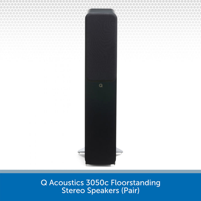 Q Acoustics 3050c Floorstanding Stereo Speakers Black Grille