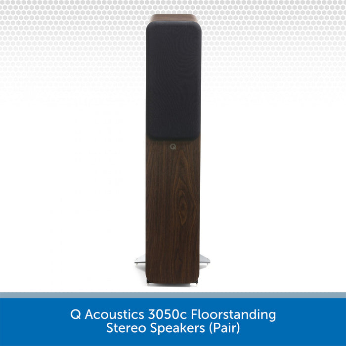Q Acoustics 3050c Floorstanding Stereo Speakers Walnut