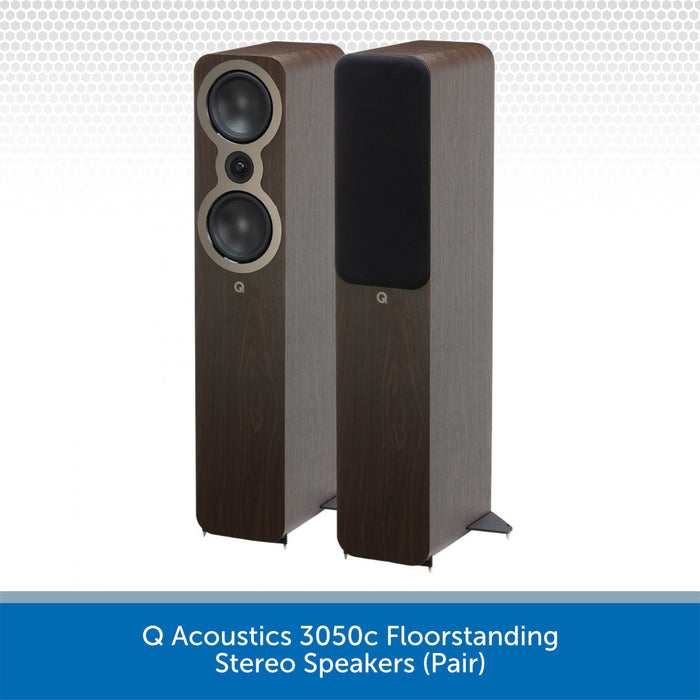 Q Acoustics 3050c Floorstanding Stereo Speakers Walnut