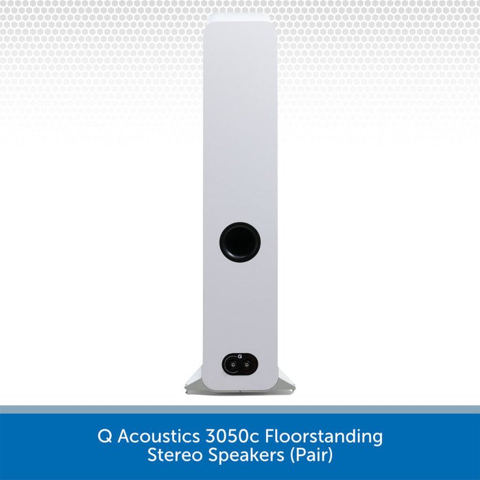 Q Acoustics 3050c Floorstanding Stereo Speakers White Back