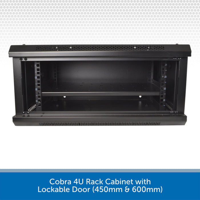 Cobra 4U Rack Cabinet with Lockable Door (450mm & 600mm)