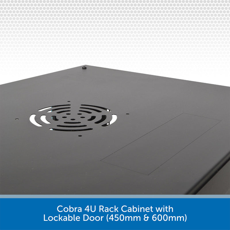 Cobra 4U Rack Cabinet with Lockable Door (450mm & 600mm)