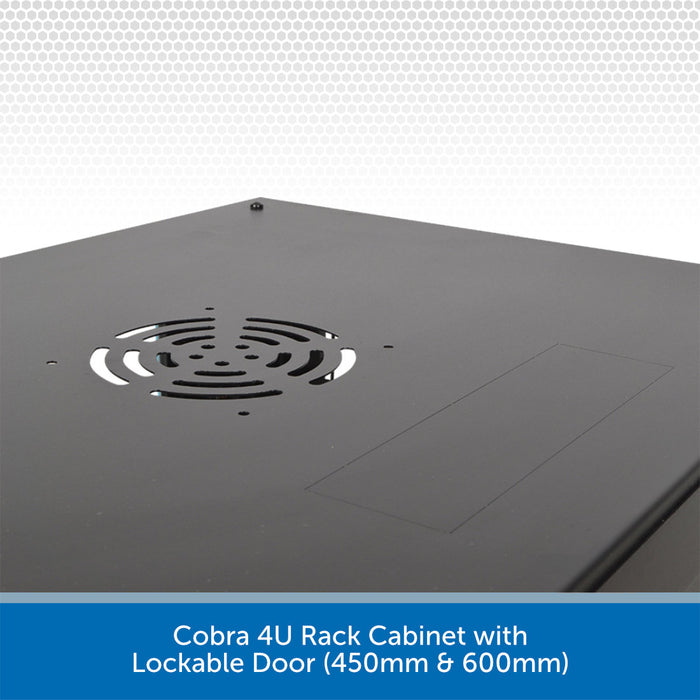 Cobra 4U Rack Cabinet with Lockable Door (450mm & 600mm)
