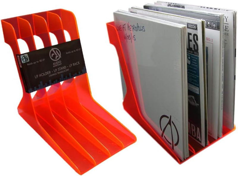 Audio Anatomy 12" Vinyl Record Stand, Holds 40 Records - Black, White or Orange