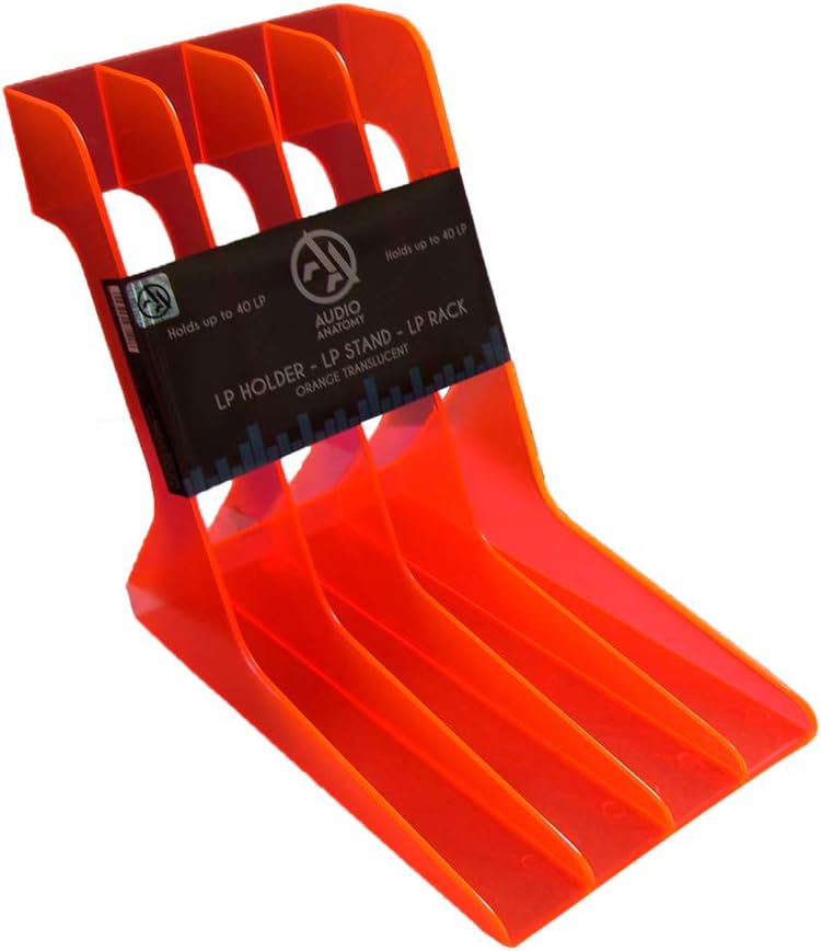 Audio Anatomy 12" Vinyl Record Stand, Holds 40 Records - Black, White or Orange