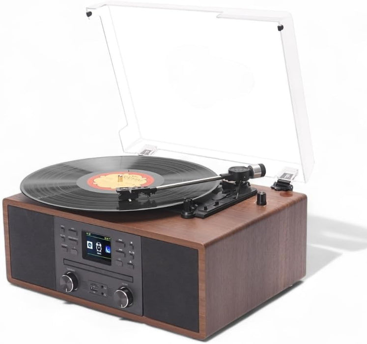 Steepletone Austin 5-in-1 Music Centre - Turntable, CD, DAB+/Internet Radio, Bluetooth, USB/SD