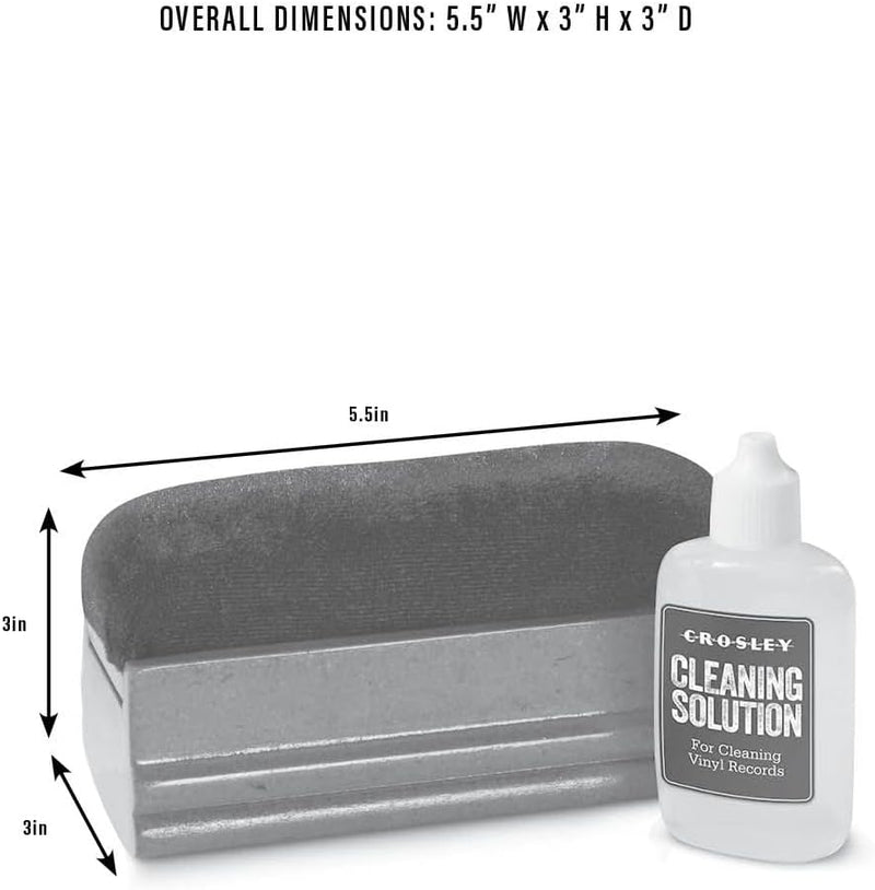 Crosley AC20 Record/Vinyl/LP Cleaning Kit with Cleaning Solution & Brush – Black/Paprika