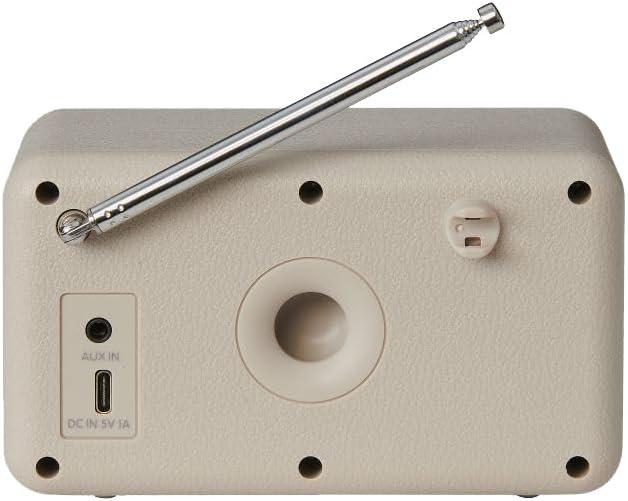 Crosley Cooper Retro AM/FM Radio & Portable Bluetooth Speaker with LED Display (Pebble)