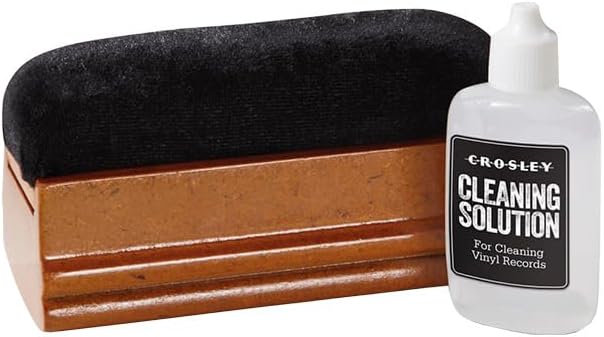 Crosley AC20 Record/Vinyl/LP Cleaning Kit with Cleaning Solution & Brush – Black/Paprika