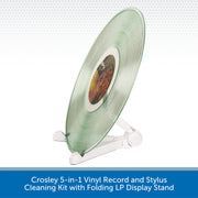Crosley 5-in-1 Vinyl Record and Stylus Cleaning Kit with Folding LP Display Stand